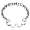COOLSTEELANDBEYOND Exquisite Stainless Steel Men's Women's Handcuffs Link Chain Bracelet