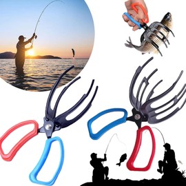2024 Upgrade 2/3 Claw Fish Gripper, Metal Fishing Pliers Gripper Catch Fish Control Clamp, Three Teeth Fishing Pliers Control Forceps Fishing Accessories for Most Freshwater Fish Grip Tackle Holder