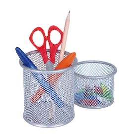 Wedo Office 065454 Pen Holder Set Wire Mesh Silver