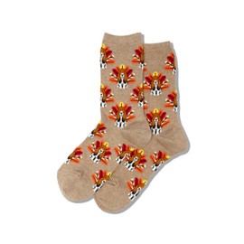 Hot Sox Women's Turkey Dog Socks 1 Pair, Hemp Heather, Women's 4-10