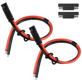 SPARKING 12AWG SAE Connector - 2PCS 1FT SAE Plug with Open End, 2 pin Quick Disconnect Single Plug with Polarity Reverse Adapter for Motorcycles, Solar Panels, Cars, Tractors