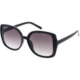 zeroUV - Classy Oversized Neutral Colored Square Sunglasses D259 (Black/Lavender)