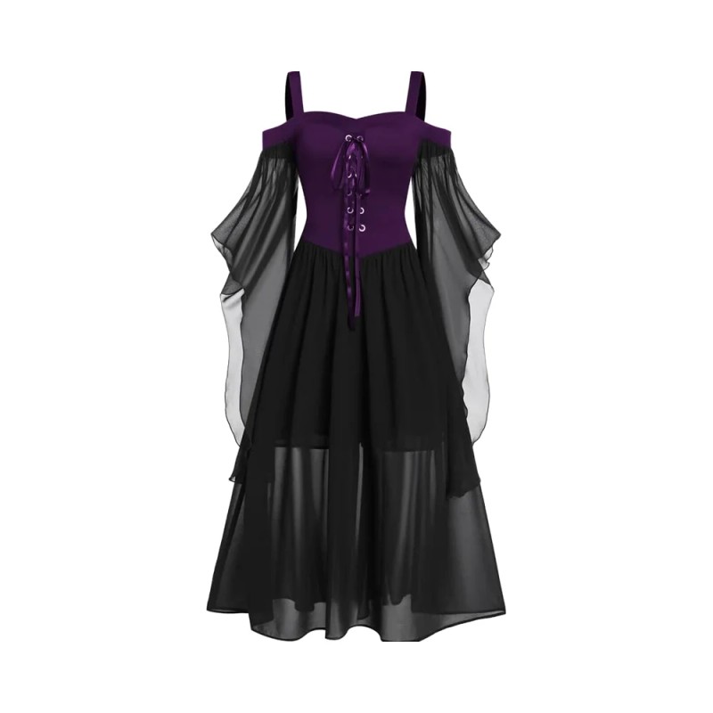 Women's Gothic Punk Style Off-the-shoulder Butterfly Sleeve Easter Cosplay Party