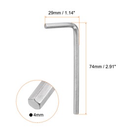 HARFINGTON 5pcs Hex Key Wrench 4mm L-Shape Hexagon Metric Wrenches Chrome Vanadium Steel Repairing Tool for Home Repair, Silver Tone