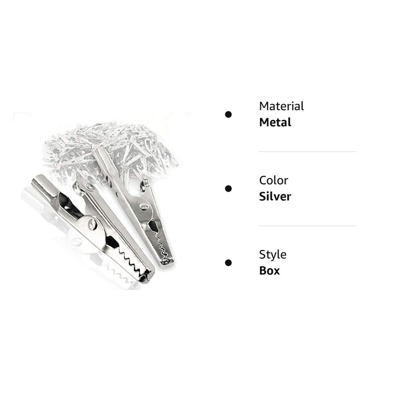 25Pcs 51mm Metal Alligator Clip Spring Clamps test line Crocodile