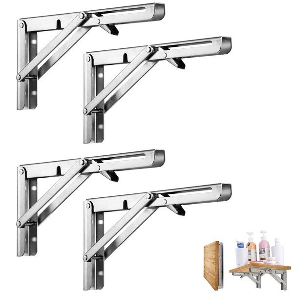 BOODPET Folding Shelf Brackets 25.4 cm (10 Inch) - Pack