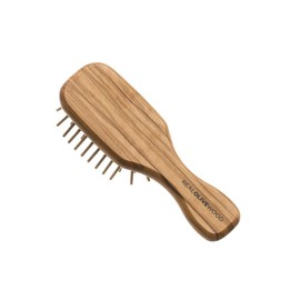 Hydrea London Olive Wood Mini Anti Static Hair Brush With Wood Pins WORW4