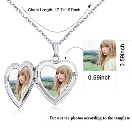 SHBOAZED Love Heart Locket Necklace for Women Photo Locket Hold Pictures Jewelry Birthday Gifts 1
