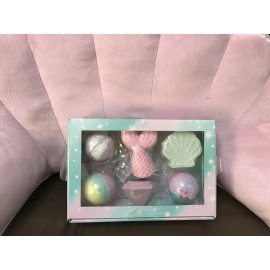 JUSTICE BATH BOMBS MERMAID SHIMMER GLITTER EMOJIS SET OF 6 SCENTED!! - Mermaid