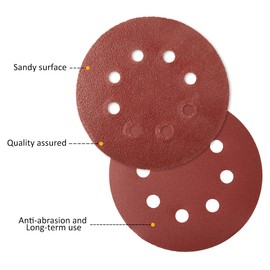 100PCS Sanding Discs Pad, 125mm 5"Hook and Loop Discs Assorted 80/180/240/320/400/800/ 1000/1500/2000/3000 Grits Sandpaper Sheet for Random Orbital Sander