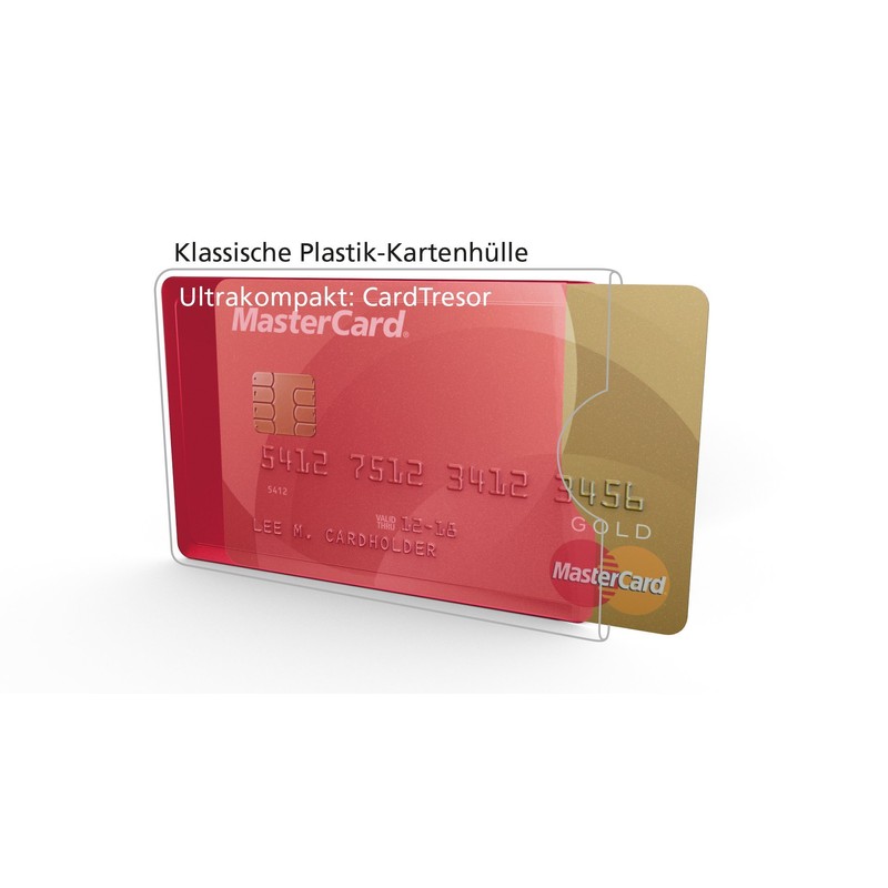 CardTresor Casual Stainless Steel Red RFID / NFC Protection, red,