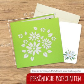 LINPOPUP®, LIN17763, Pop Up Card Flowers, Bouquet Pop-Up, Flower Cards, Greeting Cards, Folding Card, Mother's Day Card, Farewell, Birthday Card, Get Well, Daisy Basket, N504