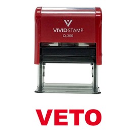Veto Self Inking Rubber Stamp (Red Ink) - Large