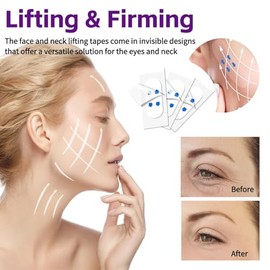 120 Piezas Face Lift Tape para Rostro, Invisible Lifting Facials Parche para Estiramiento, Etiqueta Estiramiento Facials para Cara para Reducir Las Ar