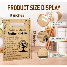 Mother In Law Cutting Board Gifts, Kitchen Gifts For Mother In Law, Best Mother In Law Bamboo Cutting Board Gifts, Home Kitchen Decorations, Mother's Day Birthday Gifts From Stepdaughter, Stepson -A08