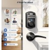 Veise Fingerprint Keyless Entry Door Lock with 2 Lever Handles