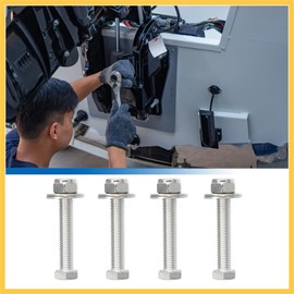 REPAIROCK 4 Pcs Jack Plate Bolt for Boat for Yacht Replacement Durable Silver Tone Auto Replacement Parts