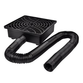 Prestantious Catch Basin Gutter Downspout Extensions, 12"×12" Low Profile Catch Basin Downspout Extender with 2" ID Flexible Pipe, No Deep Dig Needed, Rainwater Diverter, Pipe Stretched Length 8.2ft