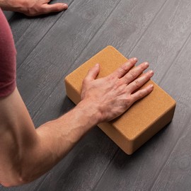 CoreFit Yoga Brick | Eco-Friendly Natural Cork Yoga Block, Pilates Equipment for Gym & Home | Yoga Equipment Essentials, Anti-Slip Pilates Block | Support Yoga Poses