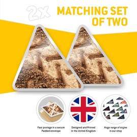 2 x Triangle Stickers 10 cm - Off Road Tyre Track Land Racing Race Fun Decals for Laptops,Tablets,Luggage,Scrap Booking,Fridges #8653