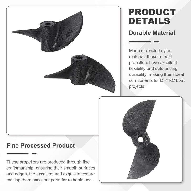 sourcing map 4Set RC Boat Propeller, 2 Blades Propellers 1.9mm