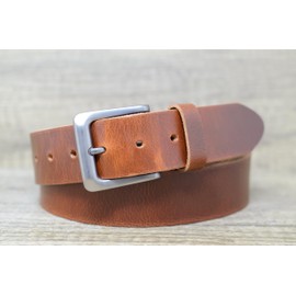 Ashford Ridge Made in England 38mm Full Hide Leather Belt - London Tan Medium