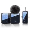PQRQP 3 in 1 Microphone for iPhone/Android/Camera, Wireless Lavalier Microphone,