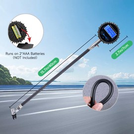 Digital Tyre Pressure Gauge 200 PSI,Tyre Pressure Gauge with Flexible Hose and Backlight LCD Display,Digital Pressure Gauge for Car,Truck, SUV,Motorcycle