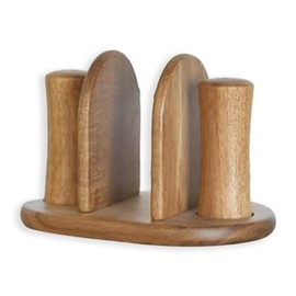 100 North Salt-N-Pepper Napkin Holder, Brown 7.48 x 4.88 Inches Wood Countertop Caddy