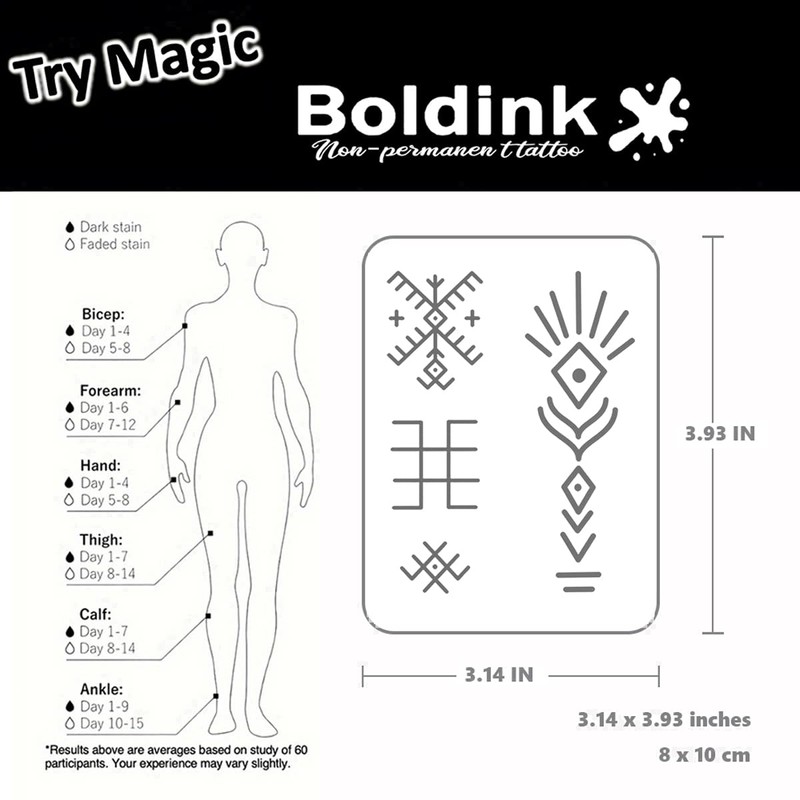 Boldink Tattoo Stickers Permanent Jagua Tattoos Set of 2 2
