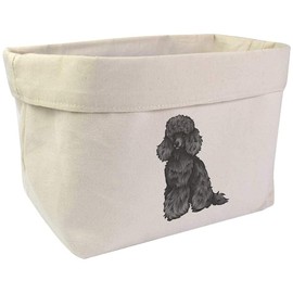 Large 'Black Toy Poodle' Canvas Organiser/Storage Bag (OR00017281)