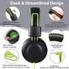 POWMEE M2 - Auriculares con cable para niños, plegables, ajustables,