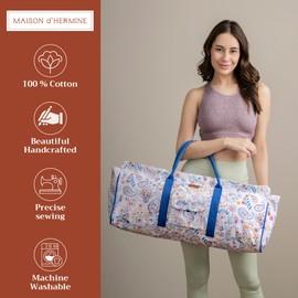 Maison d'Hermine Yoga mat tote bag for Women & Men, Travel Yoga Gym Bag With Pocket and Zipper -Indian Floral