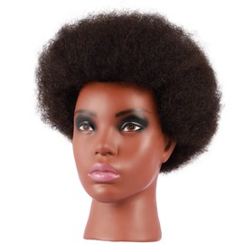 kalyx Cabeza De Maniquí Afroamericano Con Cabello 100% Humano Cabello Rizado Rizado Peluquería Práctica De Peinado Cabeza De Entrenamiento Cosmetología Cabeza De Muñeca De Maniquí Para Trenzado De Cor