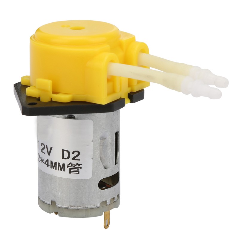 DC12V Yellow Micro Water Liquid Peristaltic Pump For Aquarium Lab