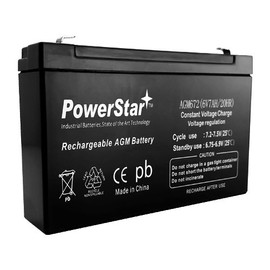 POWERSTAR 6V Sealed Lead Acid Battery UB670 7Ah SLA Emergency Exit Lighting