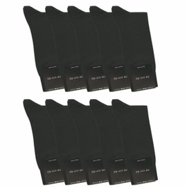 ca·wa·so Men's socks made of 100% cotton, pure cotton socks in a set of 10, casual socks without seam with reinforced heel and toe, black