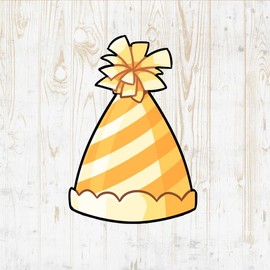 Party Hat Decals Peel & Stick - Wall Vinyl Stickers - Kawaii Birthday Holiday Cartoon Watercolor Colorful - Car Window Truck Laptop Tumbler - Boys Girls Kids Bedroom Room Decor DWSV20221