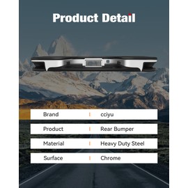 cciyu Chrome Rear Bumper Step fits for 1999-2006 for Chevy Silverado 1500, 2007 for Chevy Silverado 1500 Classic, 1999-2006 for GMC Sierra 1500, 2007 for GMC Sierra 1500 Classic Steel Back Bumper