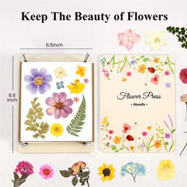 Aboofx Flower Press Kit, 8.6 x 6.5 inches Flower Press Kit, 8 Layers Flower Pressing Kit, Flower Drying Kit, Bouquet Preservation Kit for Arts and Crafts Lovers