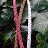 Plaited Leather Cord 3 mm Round Antique Brown. Length: selectable,