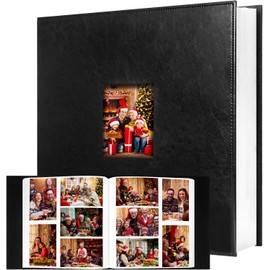 Aevdor 1000 Pockets Photo Album 4x6, Extra Large Capacity Leather Cover Wedding Family Photo Albums Holds 1000 Horizontal and Vertical Photos, Acid-free Pages 4x6 Photo Album with Front Window (Black)