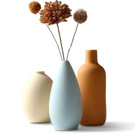 AZYAAXZM Jarrón de Cerámica Colorido Juego 3, Floreros Decorativo para Centro de Mesa Jarrones Pequeño Clásico Moderno de Flores Minimalista Mini Florero Mate para Decoración Hogar Oficina Boda Fiesta