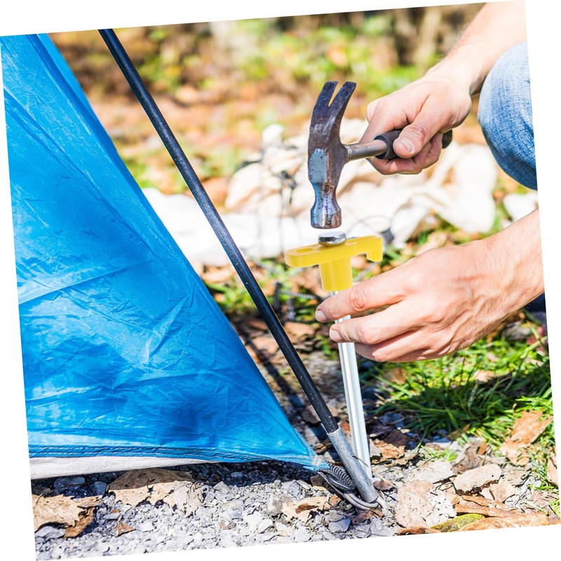 Kisangel Camping Tent Stakes 10 Pack Steel Ground Nails Large