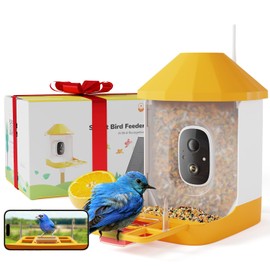 Dzees Smart Bird Feeder with Camera, 32G Card, AI Identify Birds Species, Capture Video, Instant Notifications, Live View, Solar Powered, for Family, Ideal Gifts for Bird Lovers