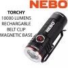 NEBO Torchy 1000 Lumen Rechargeable Pocket Flashlight W/ Belt Clip