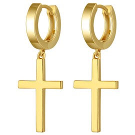 Cross Dangle Earrings Men Cross Earrings Gold Cross Dangle Earrings Gorgeous Cross Dangle Earrings Fashion Silver Cross Hoop Earrings,Dangling Cross Earring for Women Men Dangle Cross Earrings