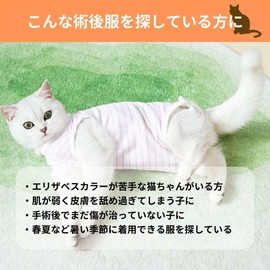 PetGround Cat Postoperative Clothes Female Male Easy to Put On Velcro Spring Summer Thin Simple Cute Soft Postoperative Wear Alternative to Elizabeth Color (Pink, XL)
