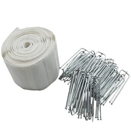 ZERONOWA Handmade Curtain Curtain Tape with Hooks (Curtain Tape 6m/30 Hooks)