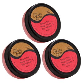 DecoArt Metallic Lustre Wax Paste, 1 fl. oz. Jar, Radiant Red (Pack of 3)